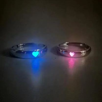 Luminous Love Heart Rings